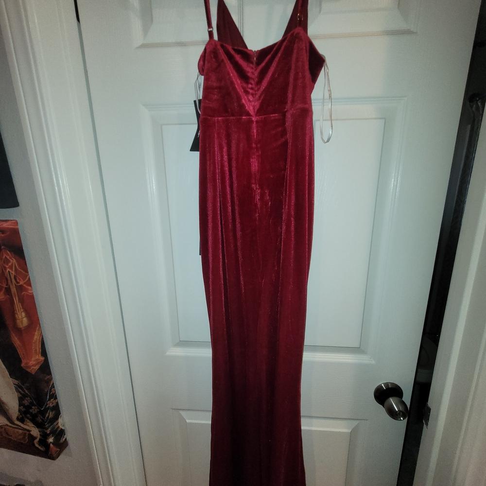 Lulu's Wine Velvet Maxi Slip Dress